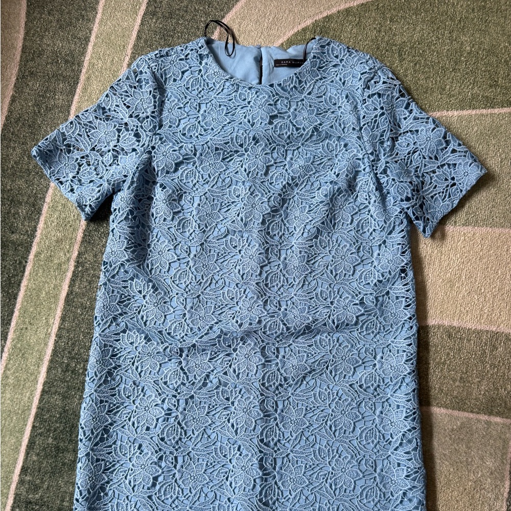 Elegant Blue Lace Dress